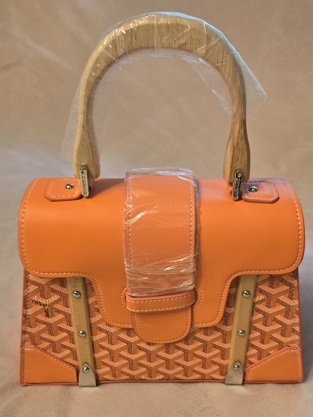 Goyard Like Orange Top-Handle Purse Brand New